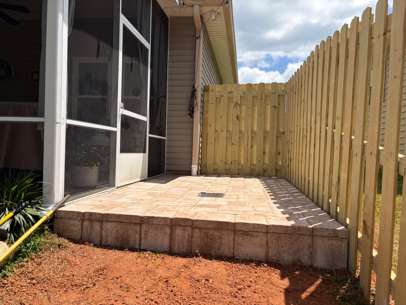Completed patio and fence project in Tallahassee